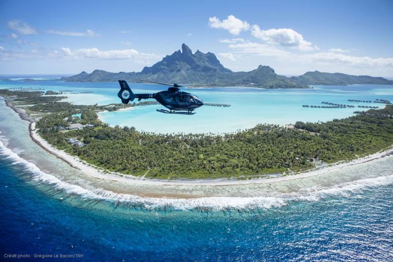 Survol en hélicoptère à Bora Bora en Polynésie française